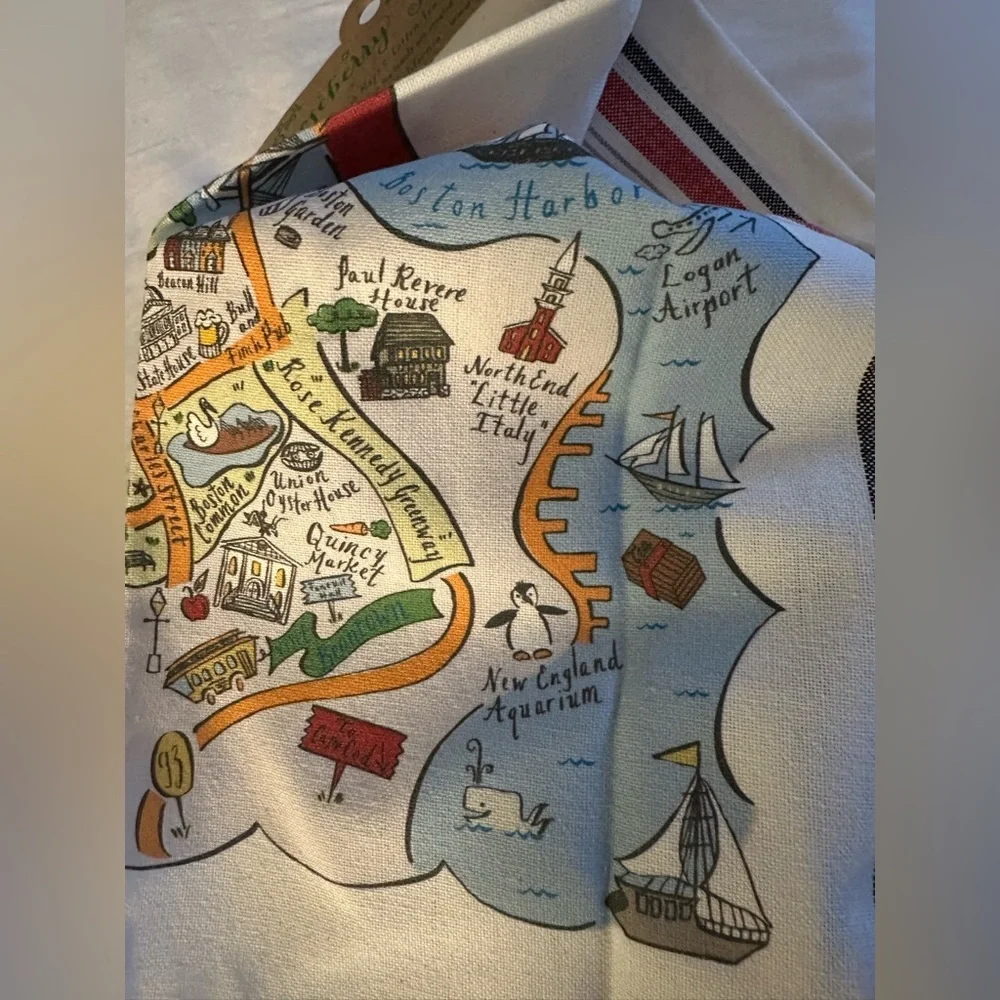 NWT Boston map tea towel / kitchen Linens